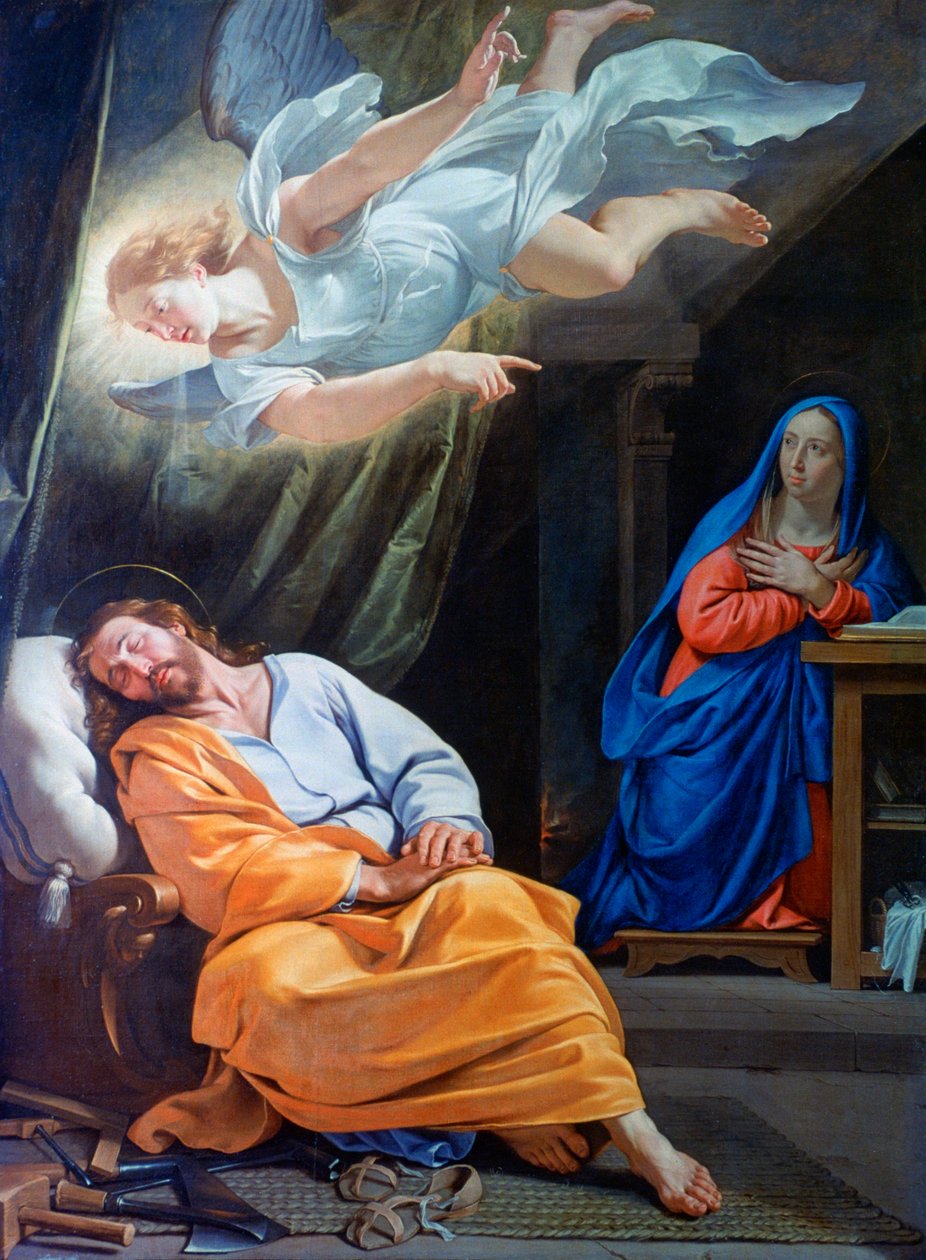 Drømmen om Saint Joseph, c1636 av Philippe de Champaigne