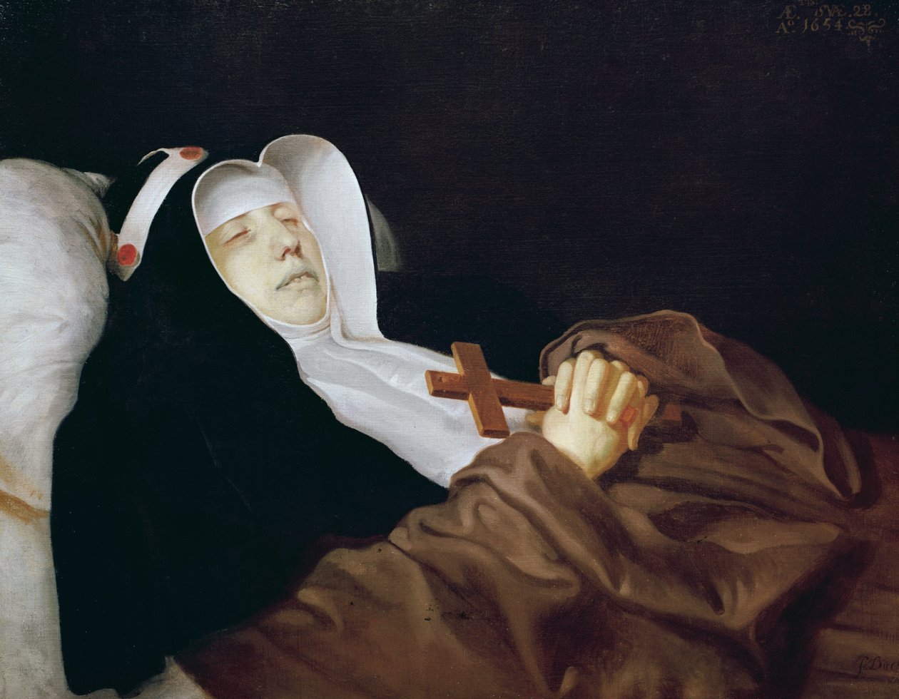 The Religious Order of Saint Bridget on her deathbed, 1634 av Philippe de Champaigne