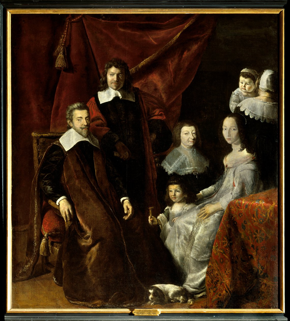 Familien til Henri Louis (Henri-Louis) Habert de Montmort (Montmor) (1600-1679), til høyre, Henriette-Marie de Buade de Frontenac (Henriette Marie de Buade-Frontenac) (død 1676). Maleri av Philippe De Champaigne (1602-1674). Olje på lerret. Påbudt, bindend av Philippe de Champaigne