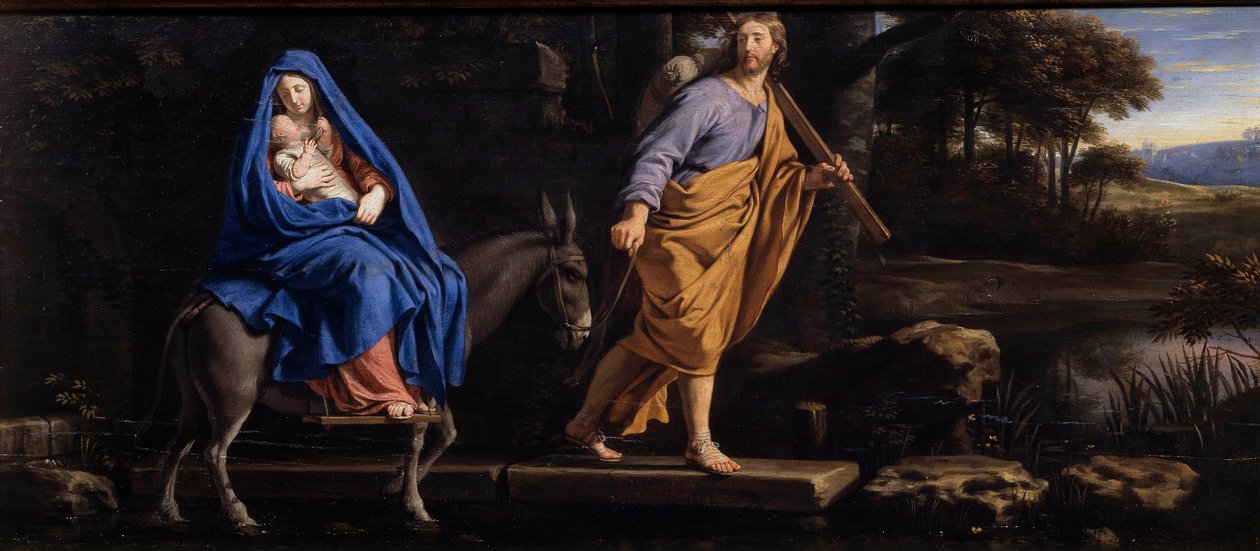 Flyturen i Egypt Maleri av Philip av Champaigne (1602-1674) 1656 Senlis, Museum of Art and Archaeology av Philippe de Champaigne