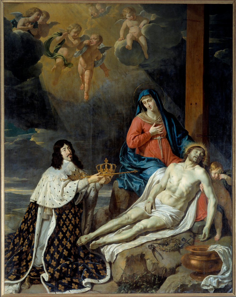 Løftet til Ludvig XIII til jomfruen (med den døde Kristus). Maleri av Philippe De Champaigne (1602-1674) av Philippe de Champaigne
