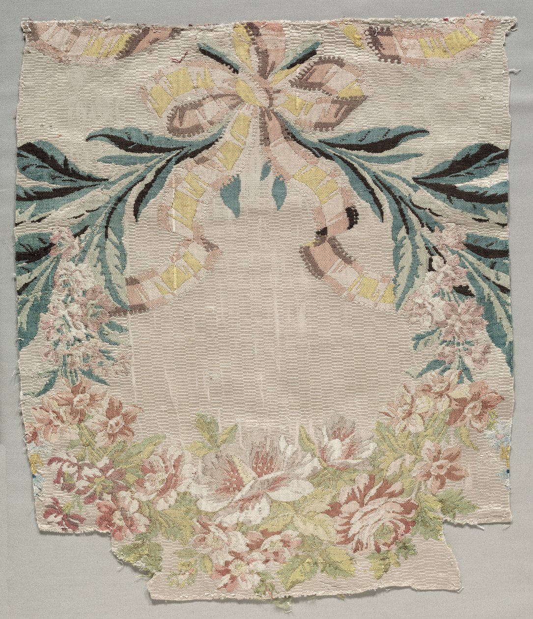 Silkefragment, del av panel kalt The Flower Basket, 1770. av Philippe de Lasalle