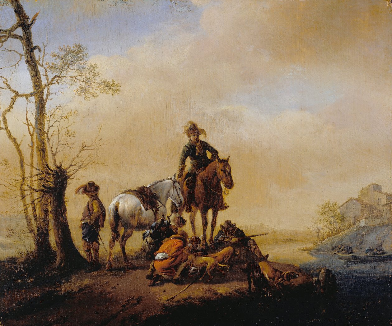 Halt of Sportsmen av Philips Wouwerman