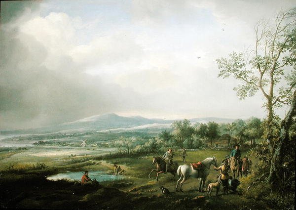 En Hawking-fest i et omfattende landskap av Philips Wouwerman
