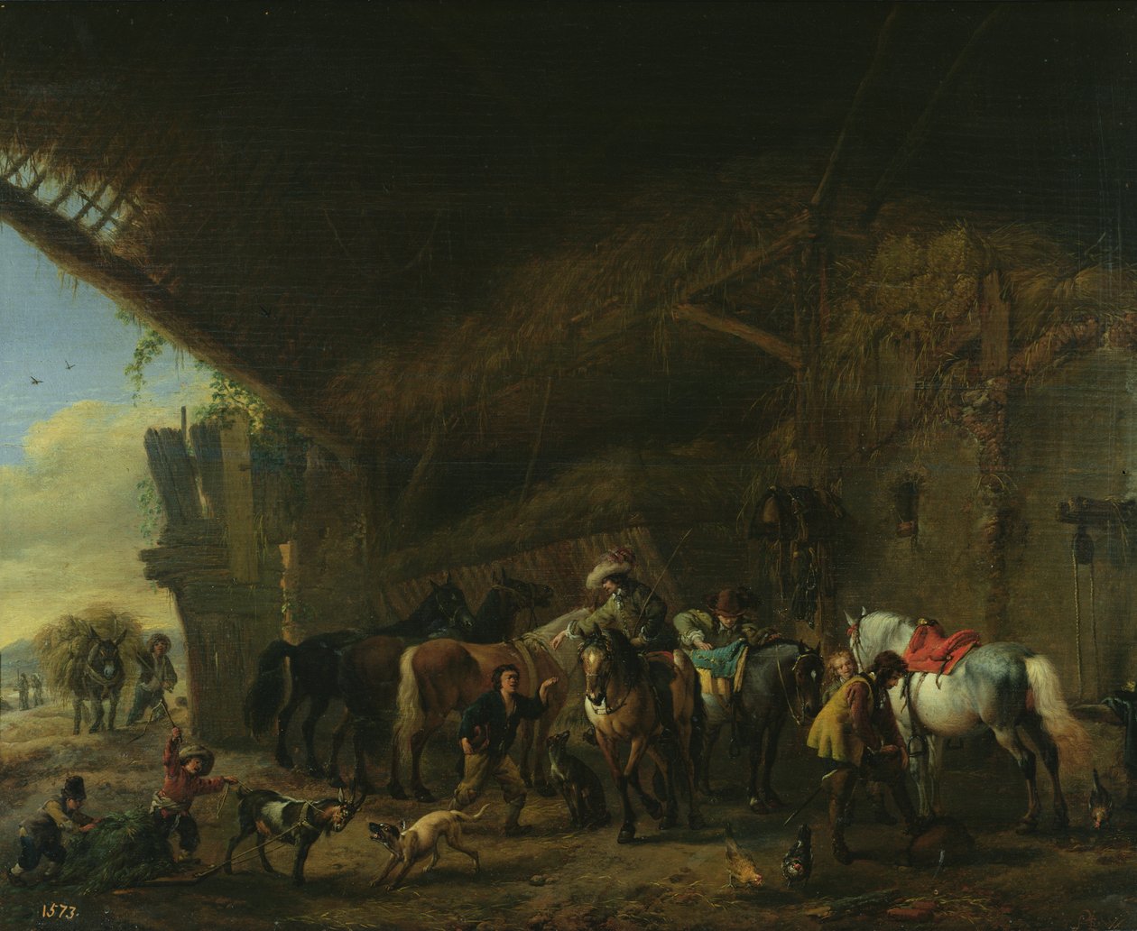 Foran vertshuset av Philips Wouwerman