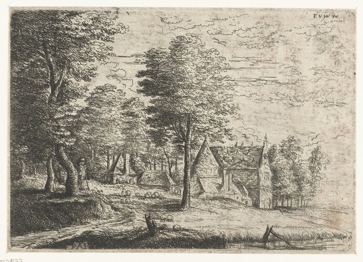 Landskap med en hyrde og flokken hans Tre landskap (serietittel) av Philips Augustijn Immenraet