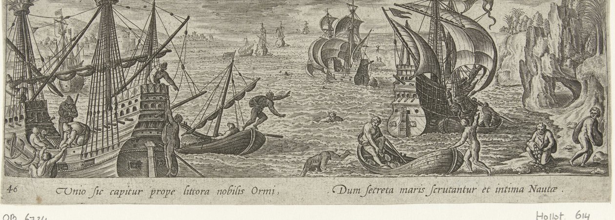 Østervangst Jacht en visvangst (serietittel) Jakt, fiske og jakttyper (serietittel) av Philips Galle (attributed to workshop of)