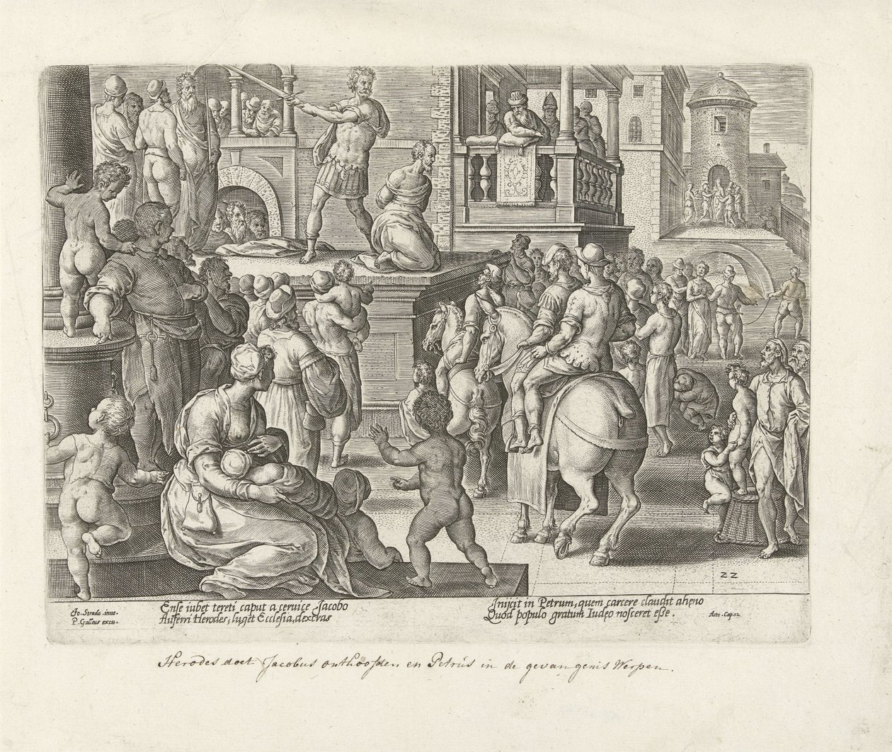 Halshugging av Jakob den større Apostlenes gjerninger (serietittel) Acta Apostolorum (serietittel) av Philips Galle (possibly)