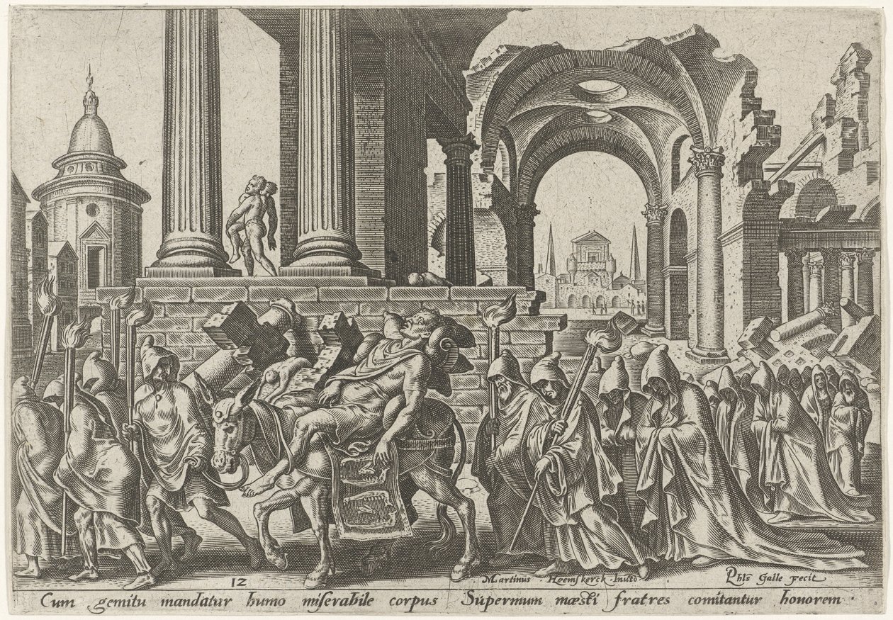 Samsons begravelse The Days of Doom of the Jewish People (serietittel) av Philips Galle