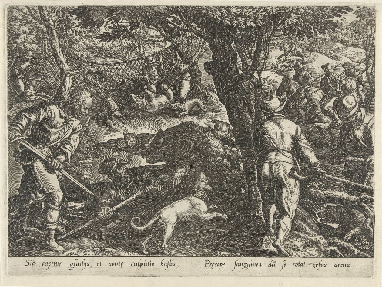 Berenjacht Jachttaferelen (serietittel) Der alle typer jakt, fuglefangst og fiske (serietittel) av Philips Galle