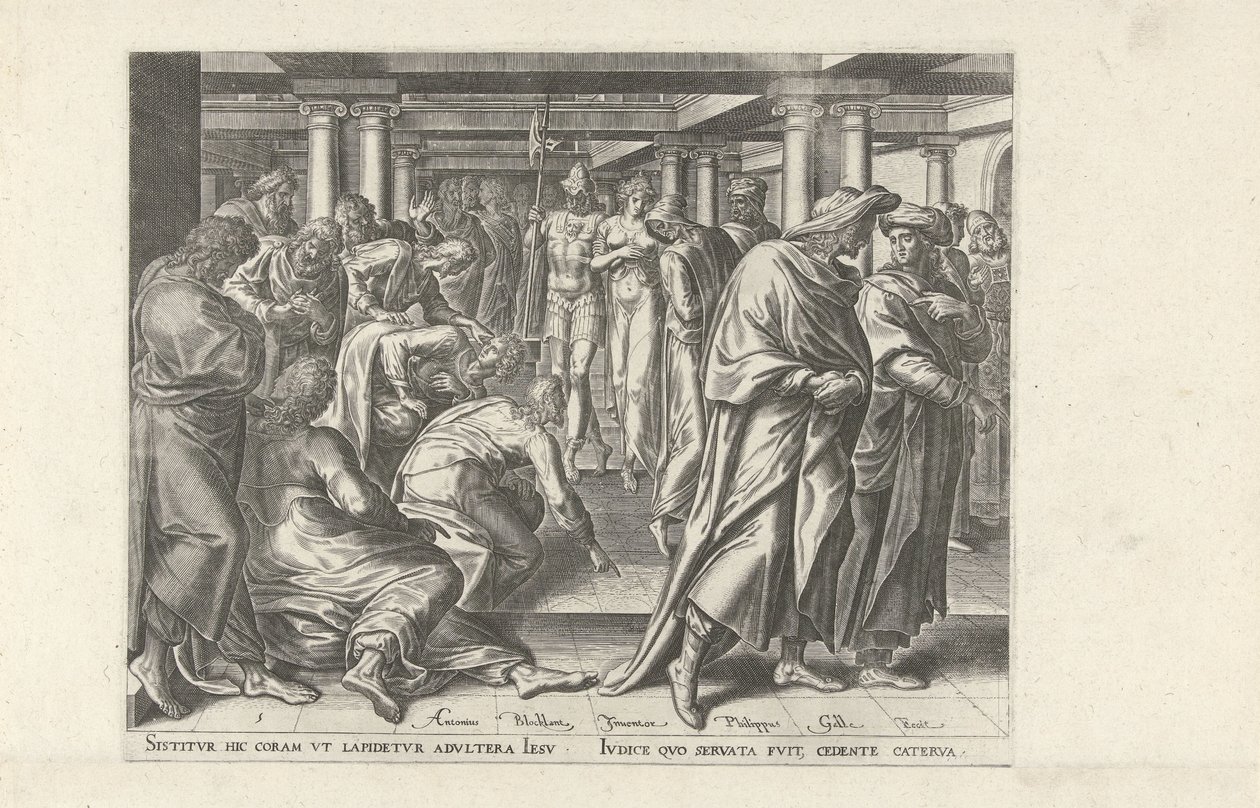 Kristus og kvinnen tatt i utroskap Seks scener med Kristus og kvinner fra evangeliene (serietittel) av Philips Galle