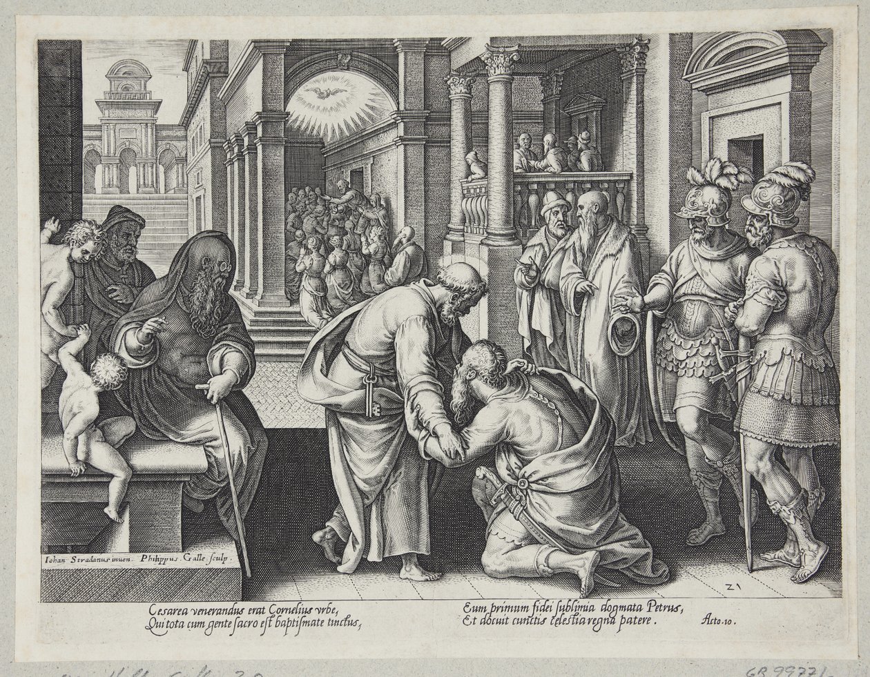 Cornelius kneler foran St. Peter av Philips Galle