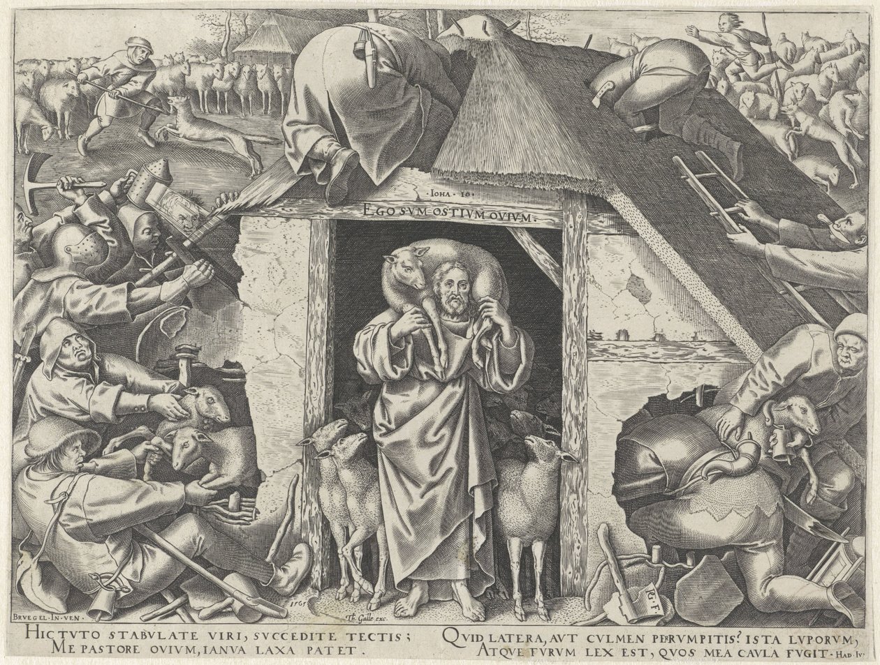 Lignelse om Kristus som den gode hyrde av Philips Galle