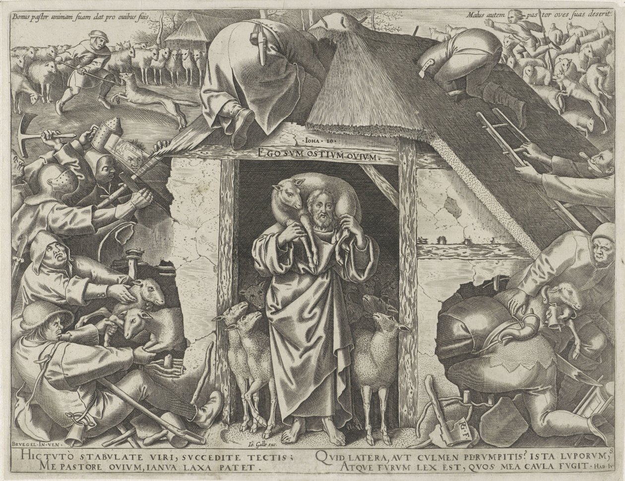 Lignelse om Kristus som den gode hyrde av Philips Galle