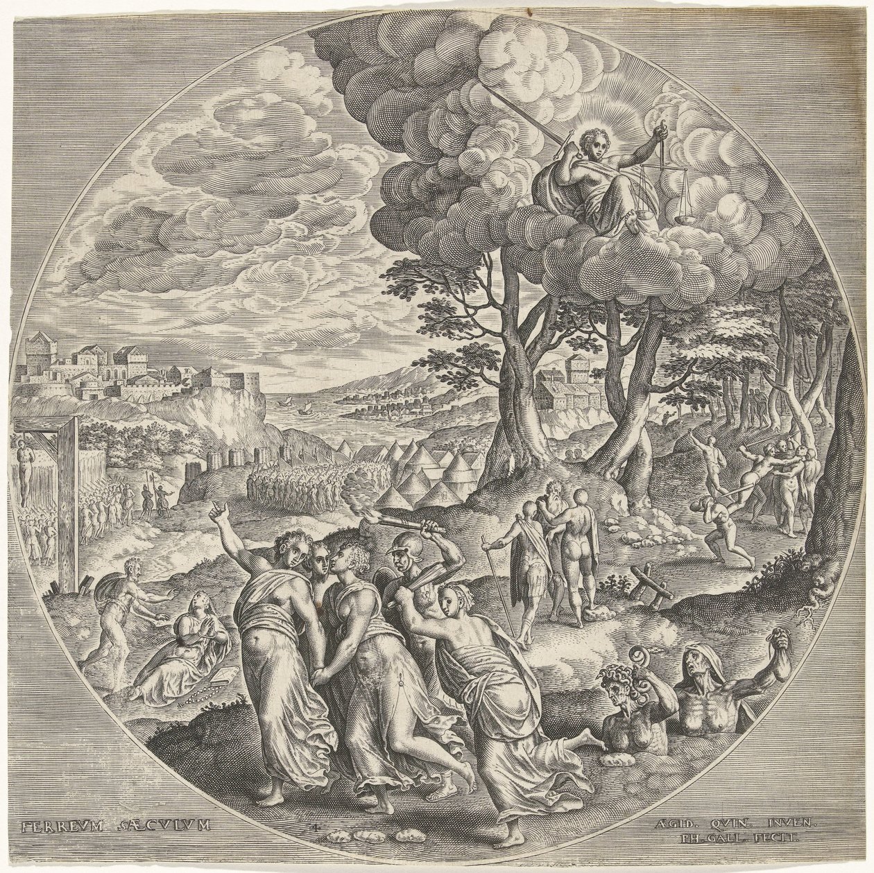 Jernalder Ferreum saeculum (tittel på objekt) The Four Eras (serietittel) av Philips Galle