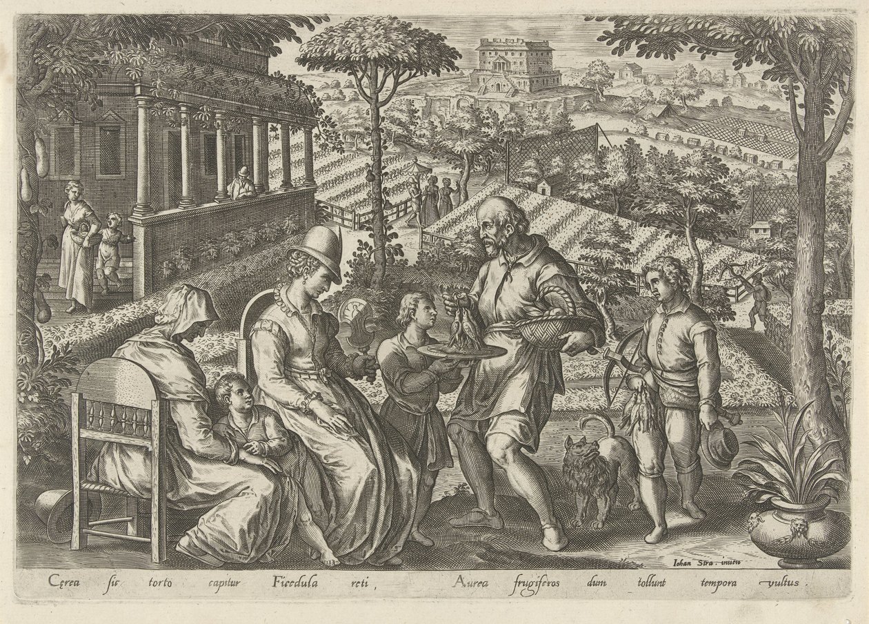 Jacht op de grasmus Jachttaferelen (serietittel) Der alle slags jakt, fuglefangst og fiske (serietittel) av Philips Galle