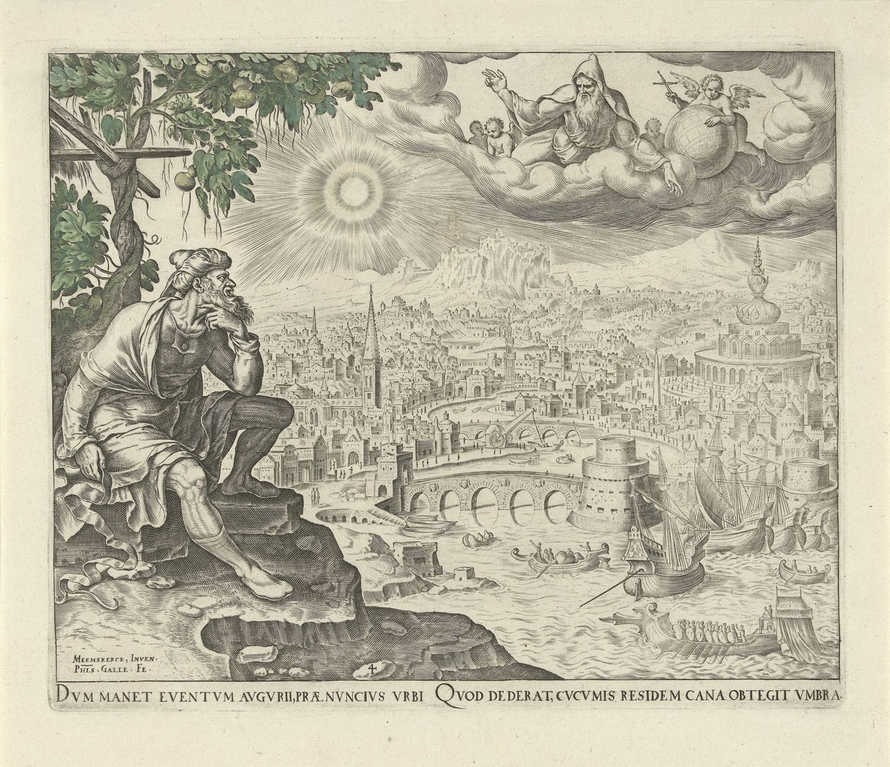 Jonas sitter under kalebassen History of Jonah (serietittel) av Philips Galle