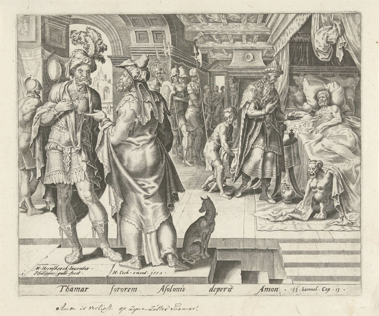 Jonadab gir råd til Amnon Historien om Tamar og Amnon (serietittel) av Philips Galle
