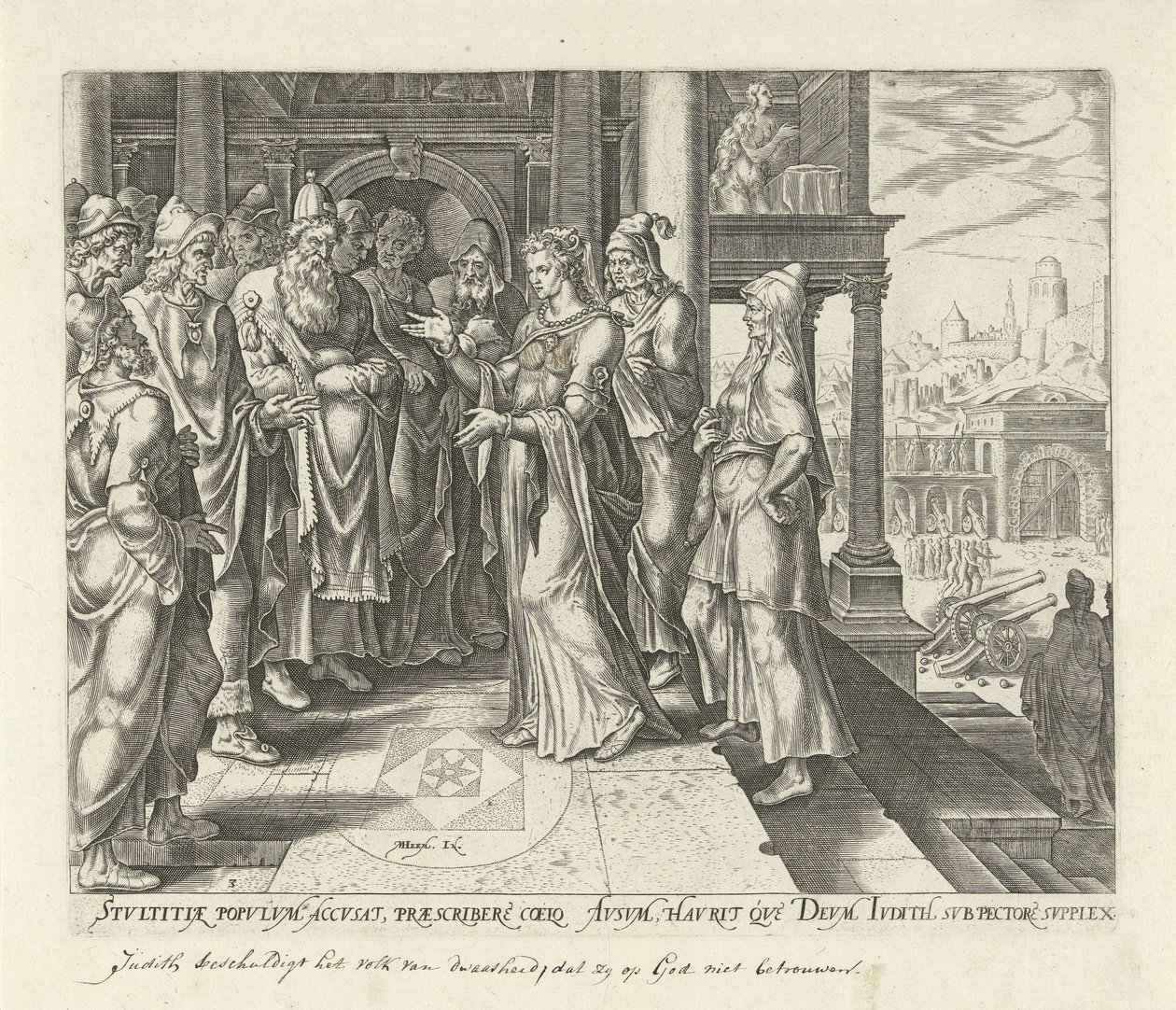 Judit formaner administratorene i Betulia Historie om Judit og Holofernes (serietittel) av Philips Galle
