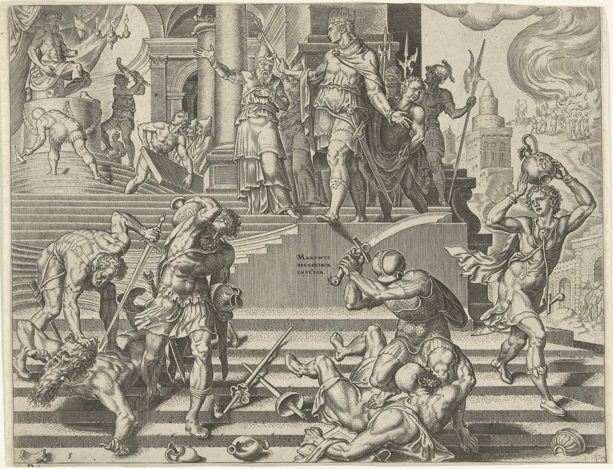 Kong Josiah ødelegger Ba'als tempel Historien til kong Josiah (serietittel) av Philips Galle