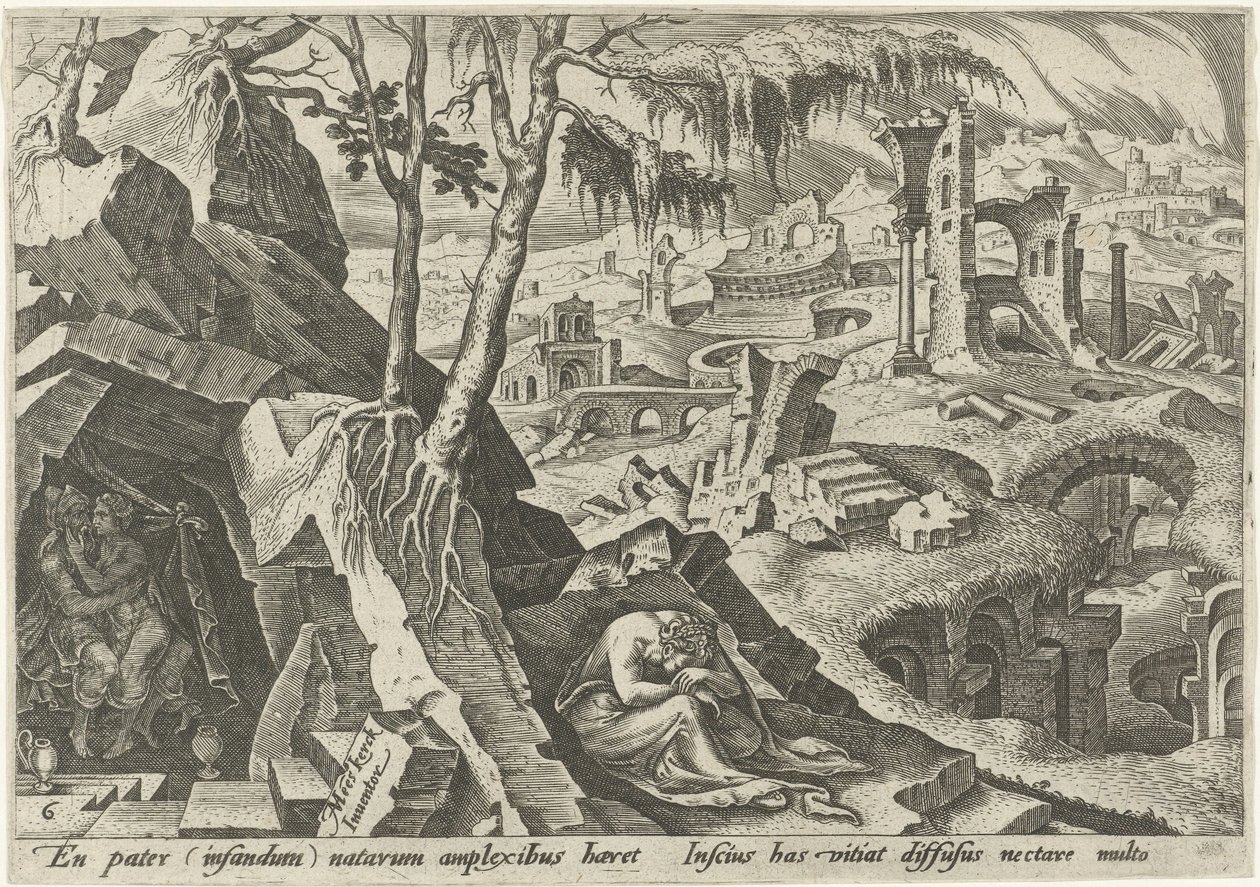 Lot og døtrene hans The Days of Doom of the Jewish People (serietittel) av Philips Galle