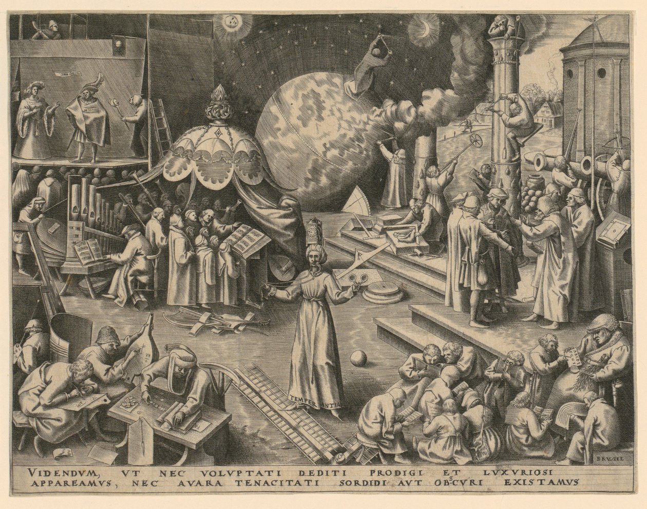 Måtehold (Temperantia), blad 7 fra serien «De sju dydene» av Philips Galle