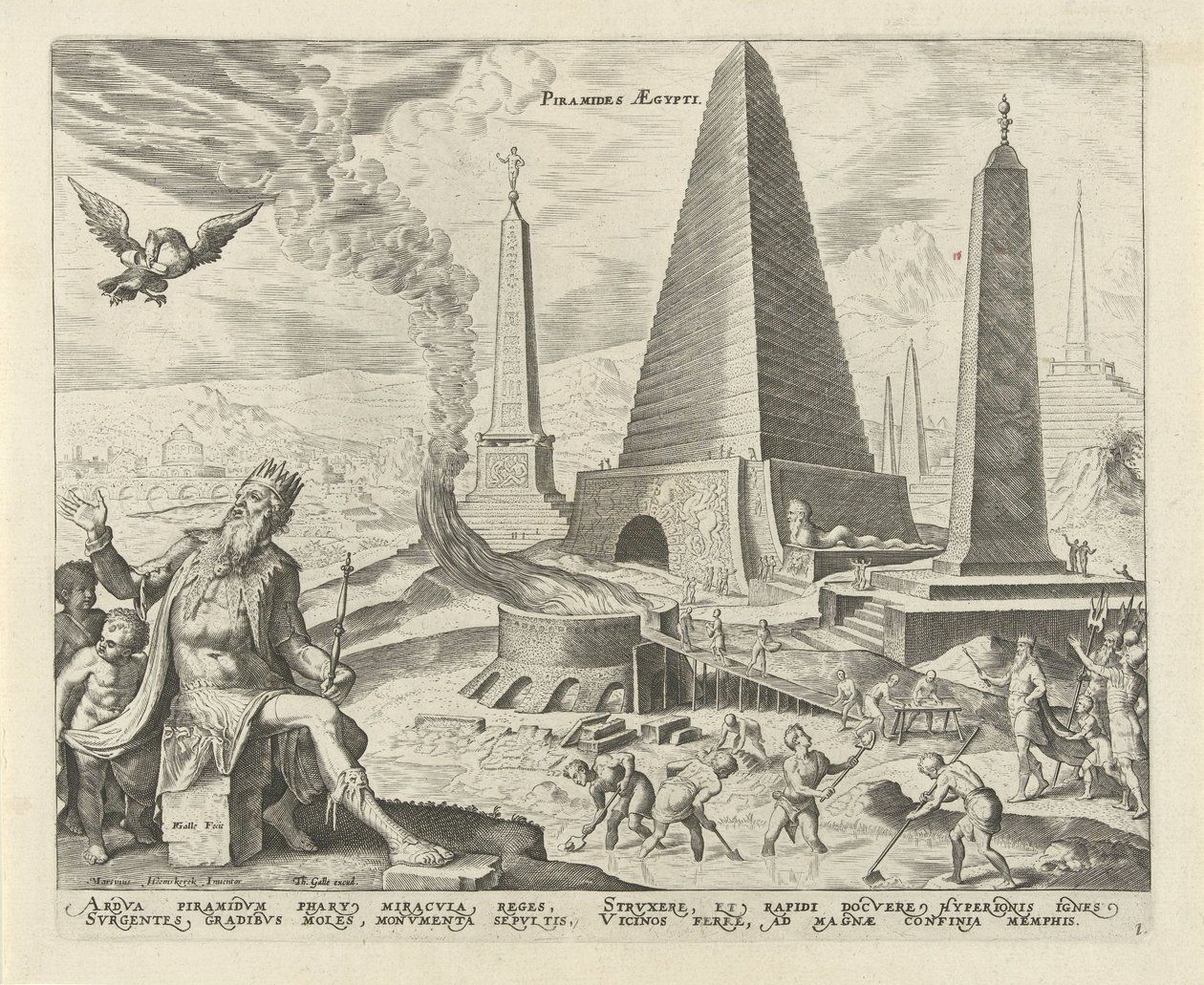 Pyramidene i Egypt Pyramids Aegypti (tittel på objekt) The Eight Wonders of the World (serietittel) av Philips Galle