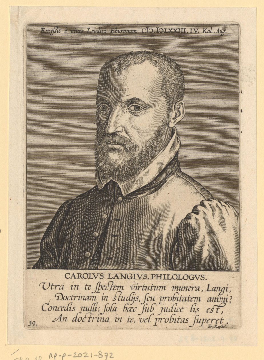 Portrett av Charles de Langhe av Philips Galle