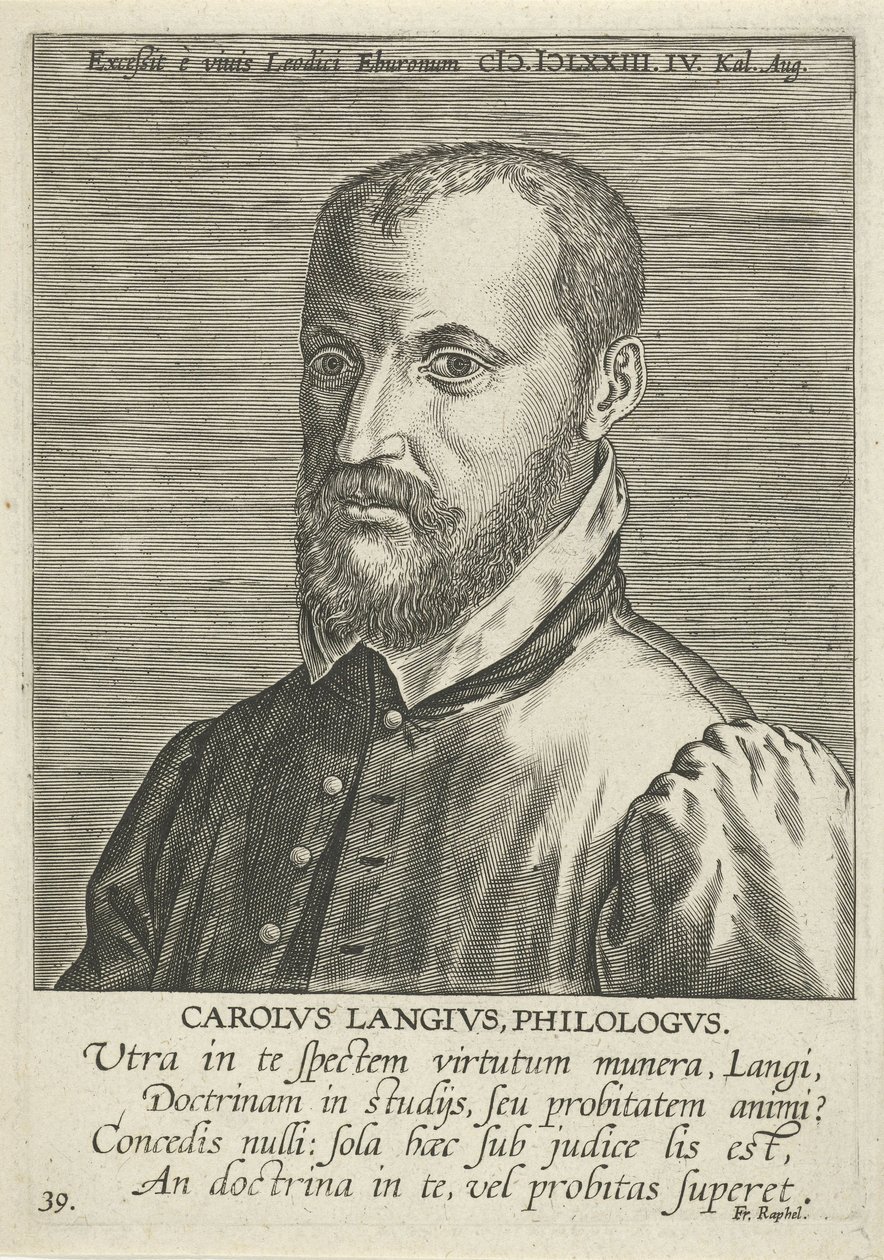 Portrett av Charles de Langhe av Philips Galle