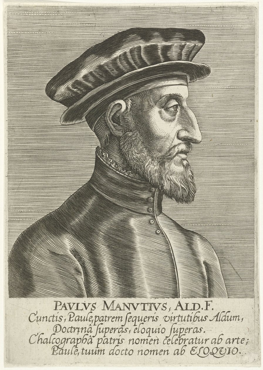 Portrett av Paolo Manuzio av Philips Galle