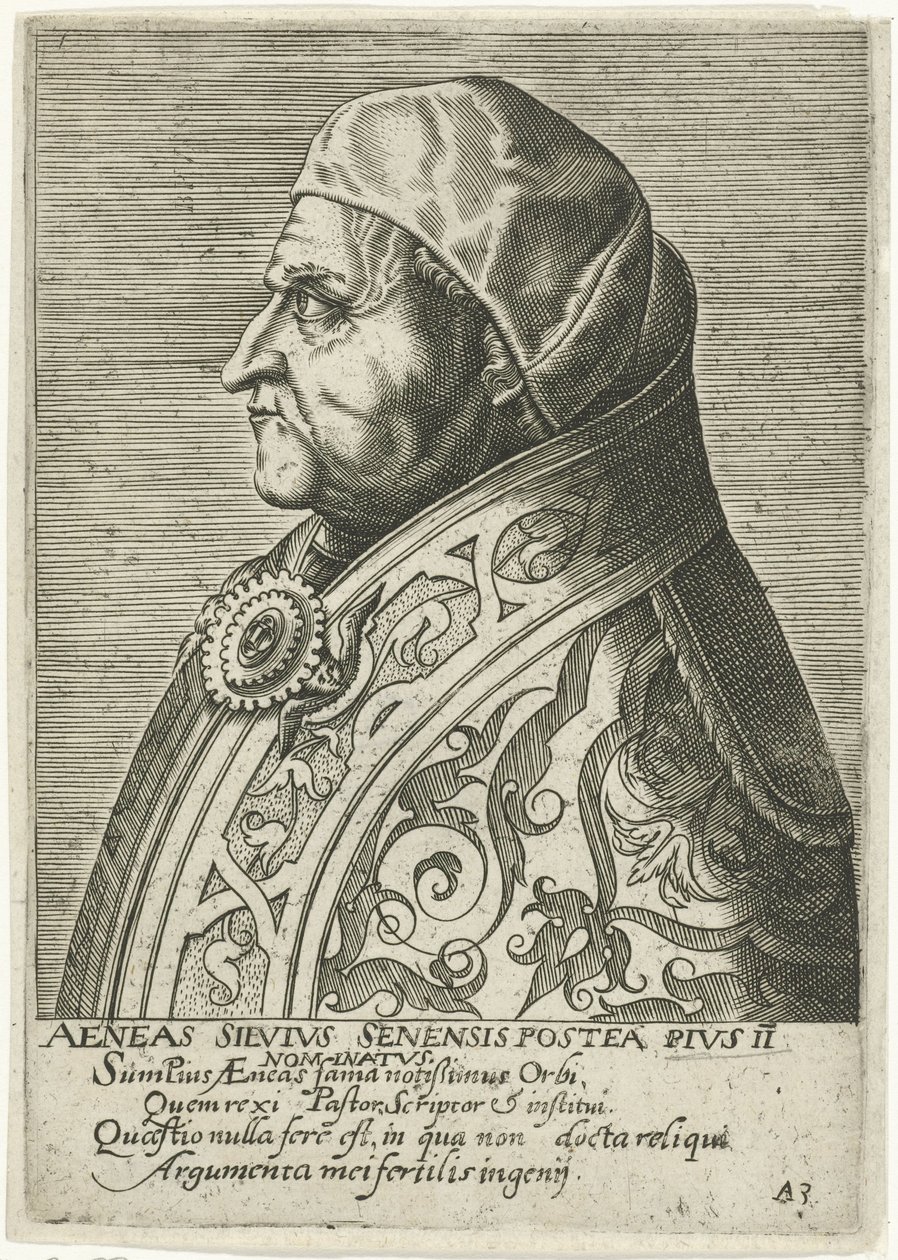 Portrett av pave Pius II av Philips Galle