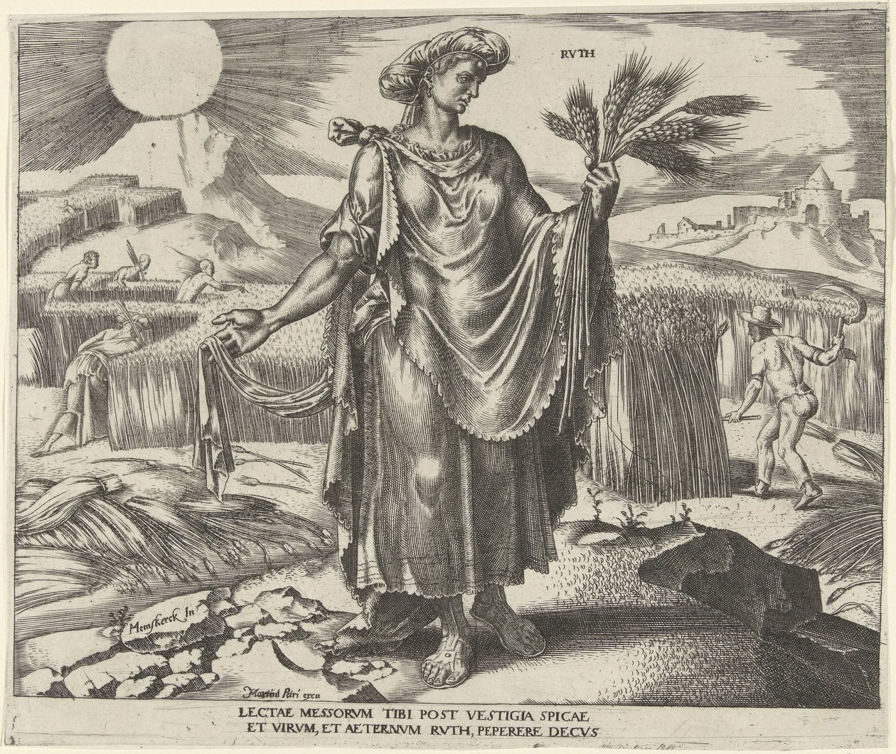 Ruth Rvth (tittel på objekt) Åtte kjente kvinner fra Det gamle og nye testamente (serietittel) av Philips Galle