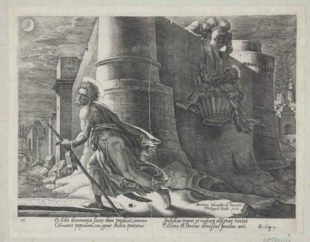 St. Paul rømmer fra Damaskus av Philips Galle