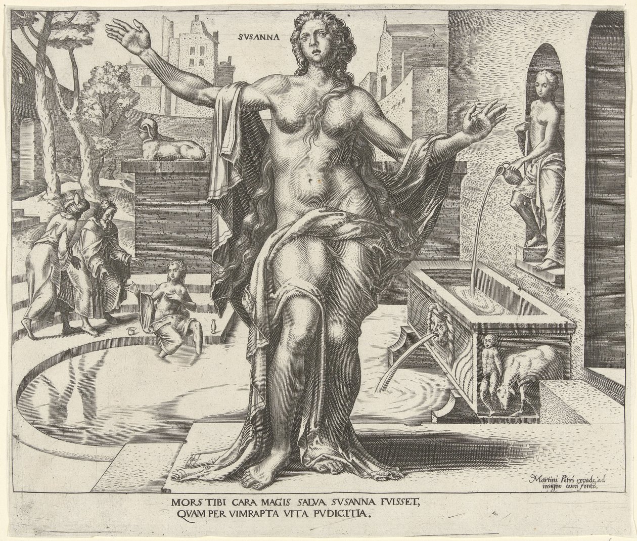 Susanna Svsanna (tittel på objekt) Åtte kjente kvinner fra Det gamle og nye testamente (serietittel) av Philips Galle
