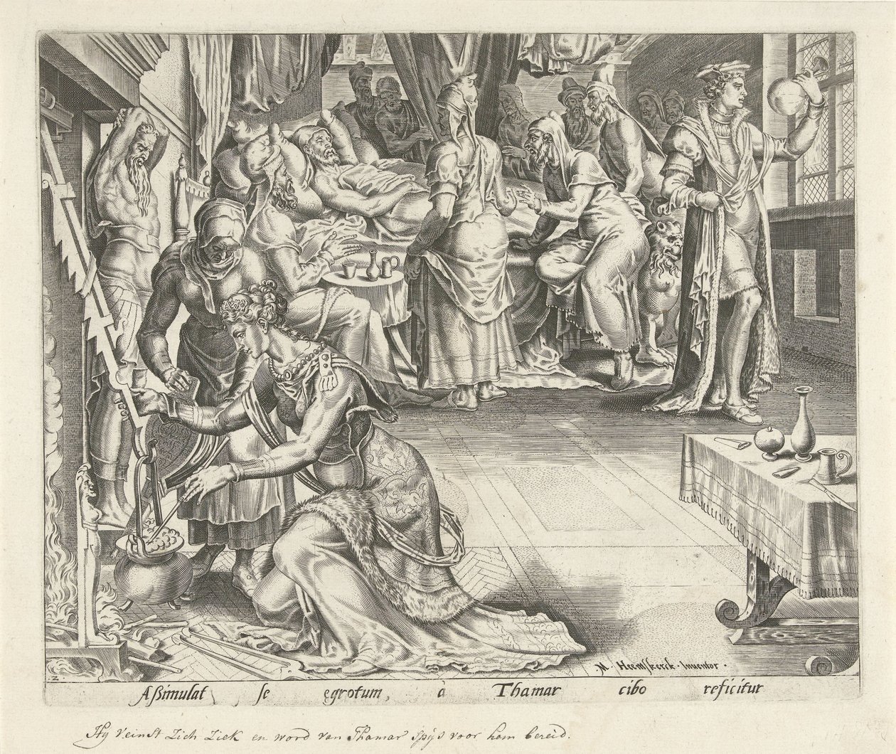 Tamar lager mat til Amnon Historien om Tamar og Amnon (serietittel) av Philips Galle
