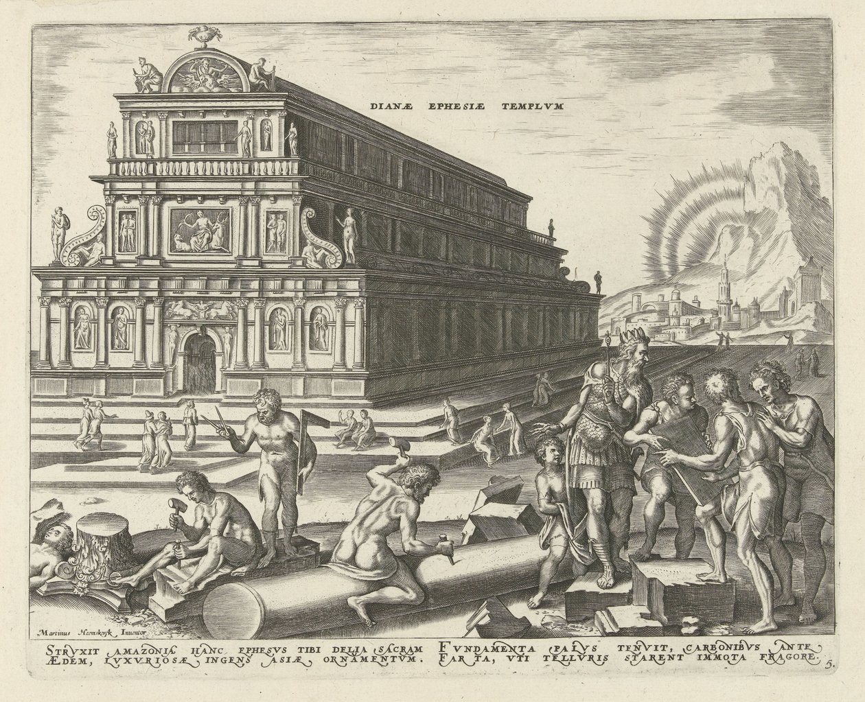 Diana-tempelet i Efesos Dianae Ephesie templvm (tittel på objekt) The Eight Wonders of the World (serietittel) av Philips Galle