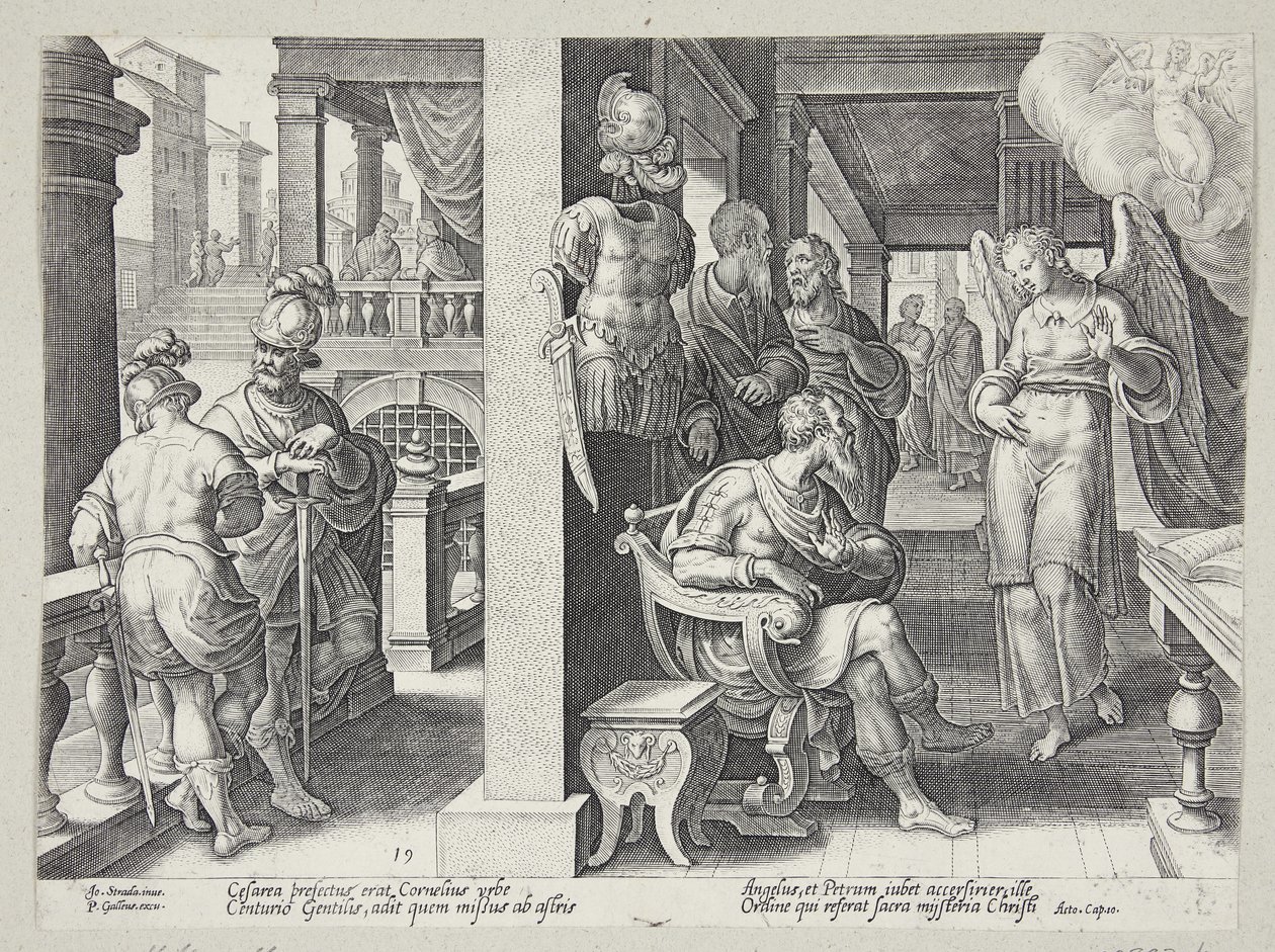 Engelen sender Cornelius for St. Peter av Philips Galle