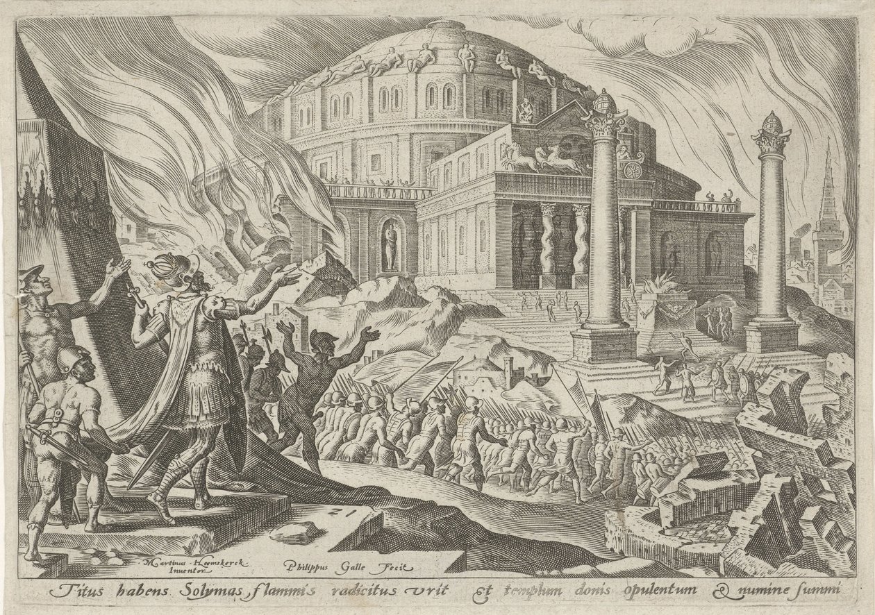 Ødeleggelsen av Jerusalem av keiser Titus The Days of Doom of the Jewish People (serietittel) av Philips Galle