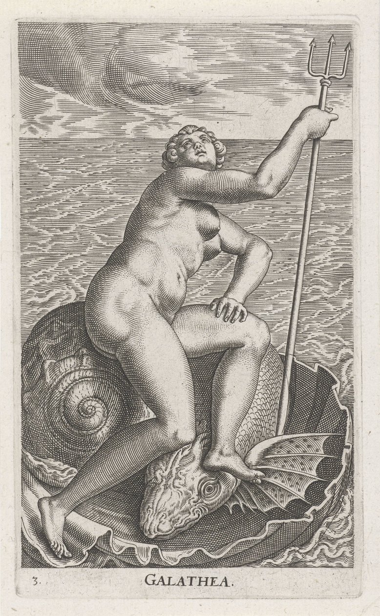 Waternimf Galatea Galatia (tittel på objekt) Stroom - en vannnymfe (serietittel) Nympharum oceanitidum, Ephydridum potamidum naiadum (serietittel) av Philips Galle