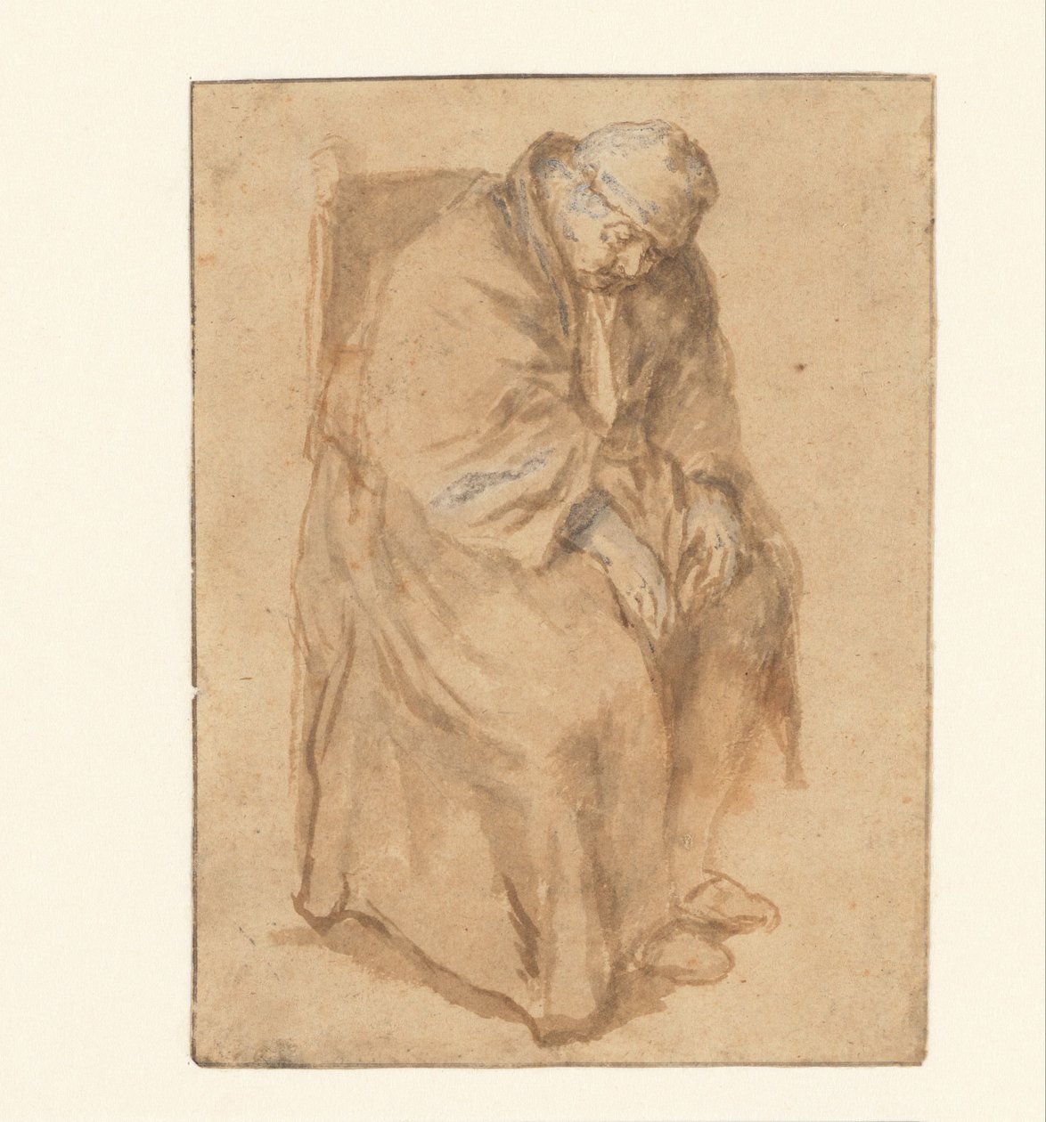 Joost van den Vondel, sover i en stol av Philips Koninck