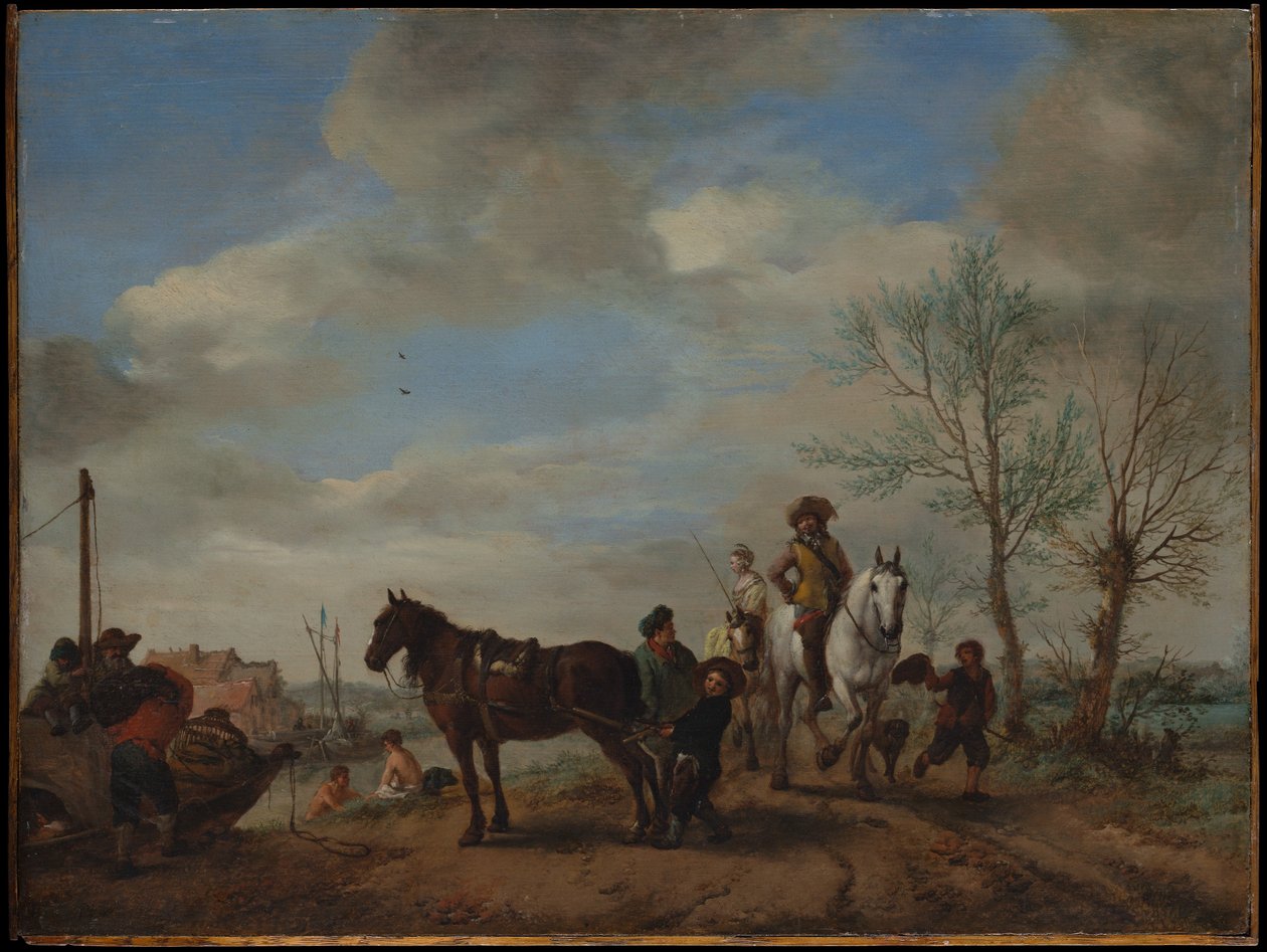 En mann og en kvinne til hest av Philips Wouwerman