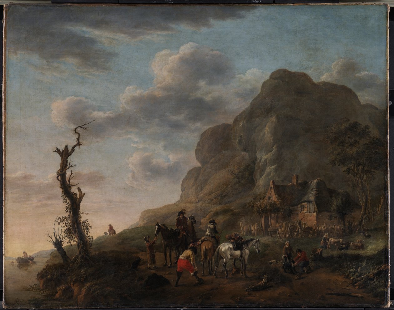 Landskap med hvilende ryttere av Philips Wouwerman