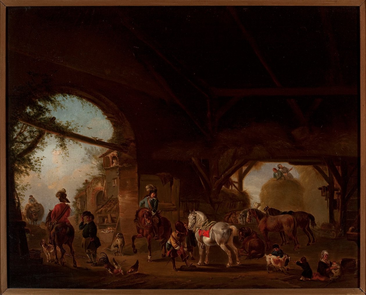 Sjangerscene på en gård av Philips Wouwerman
