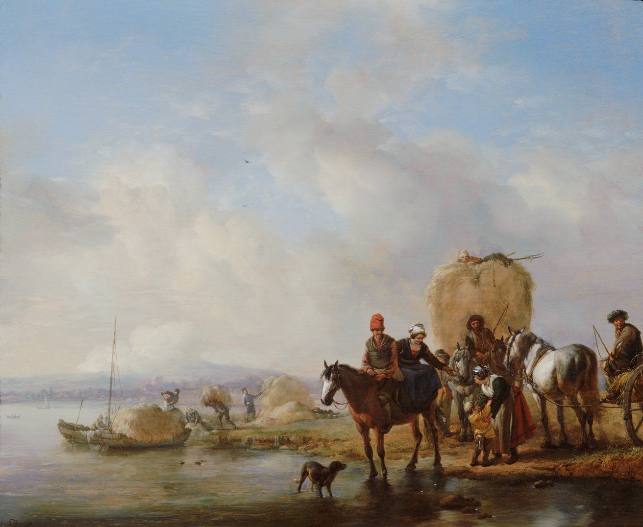 Høyvognen, etter ca.1650 av Philips Wouwerman
