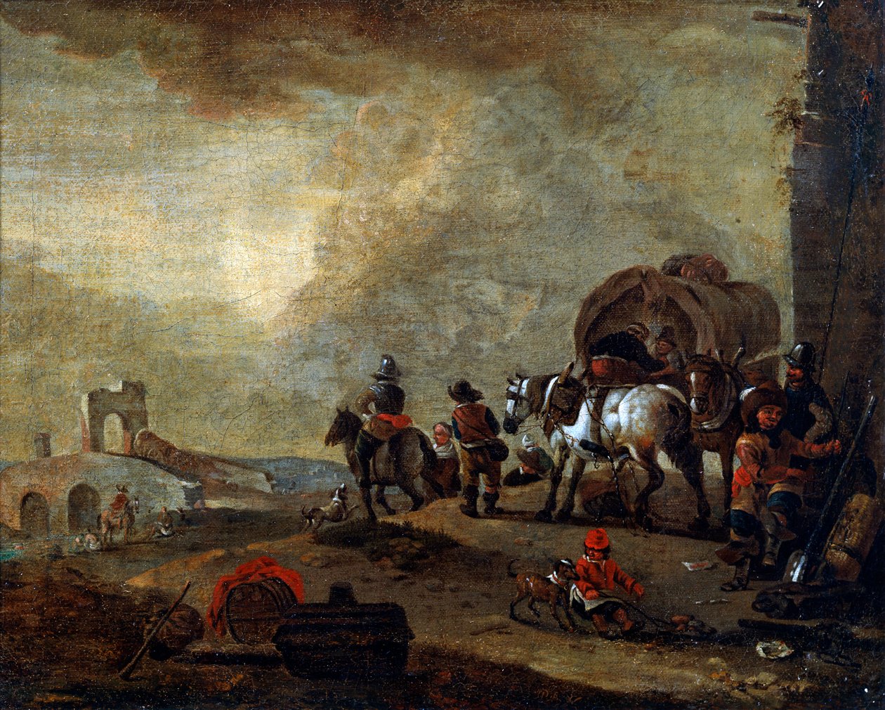 Reisende på vei, 1600-tallet av Philips Wouwerman
