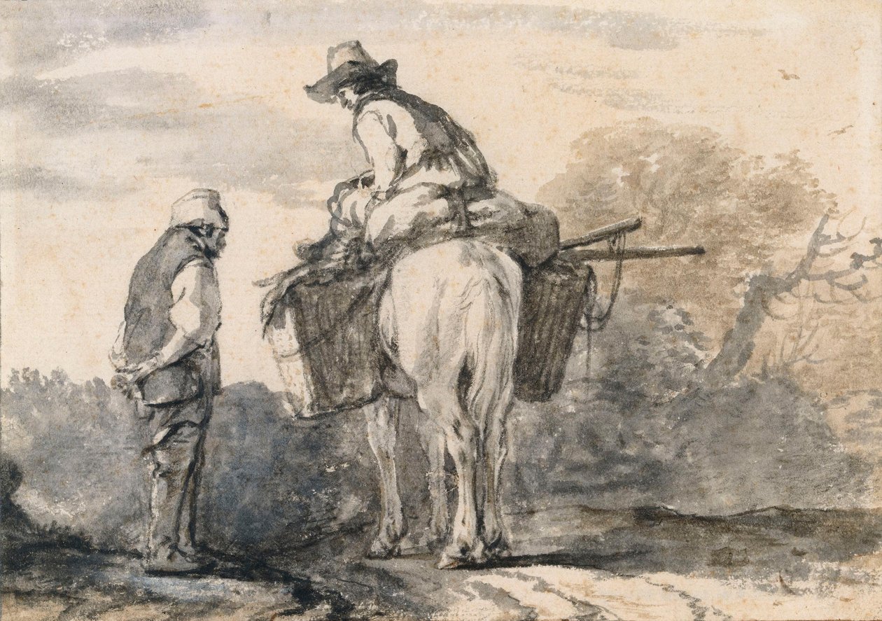 To reisende i samtale av Philips Wouwerman