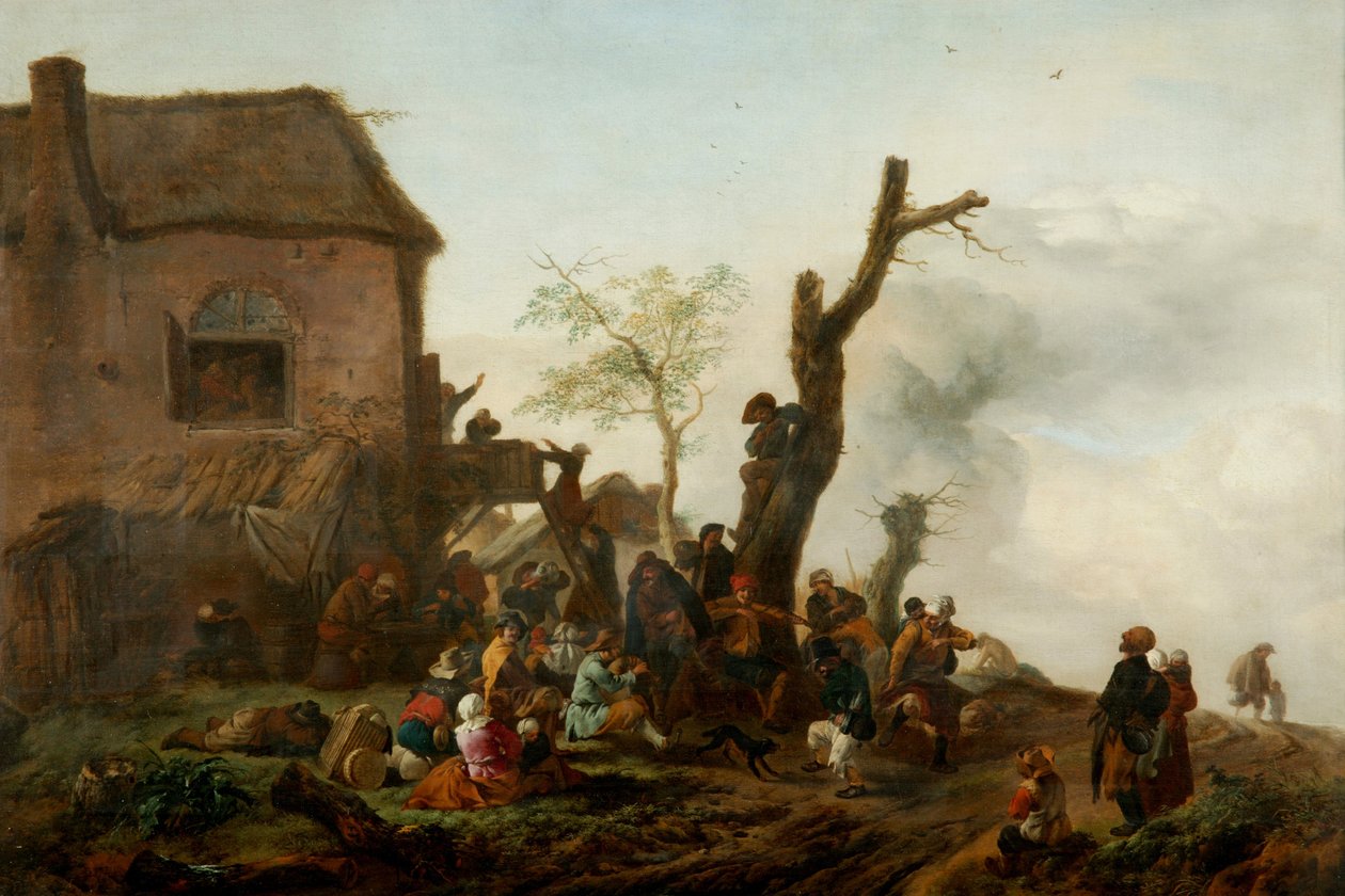 Merry Company før et vertshus av Philips Wouwermans or Wouwerman