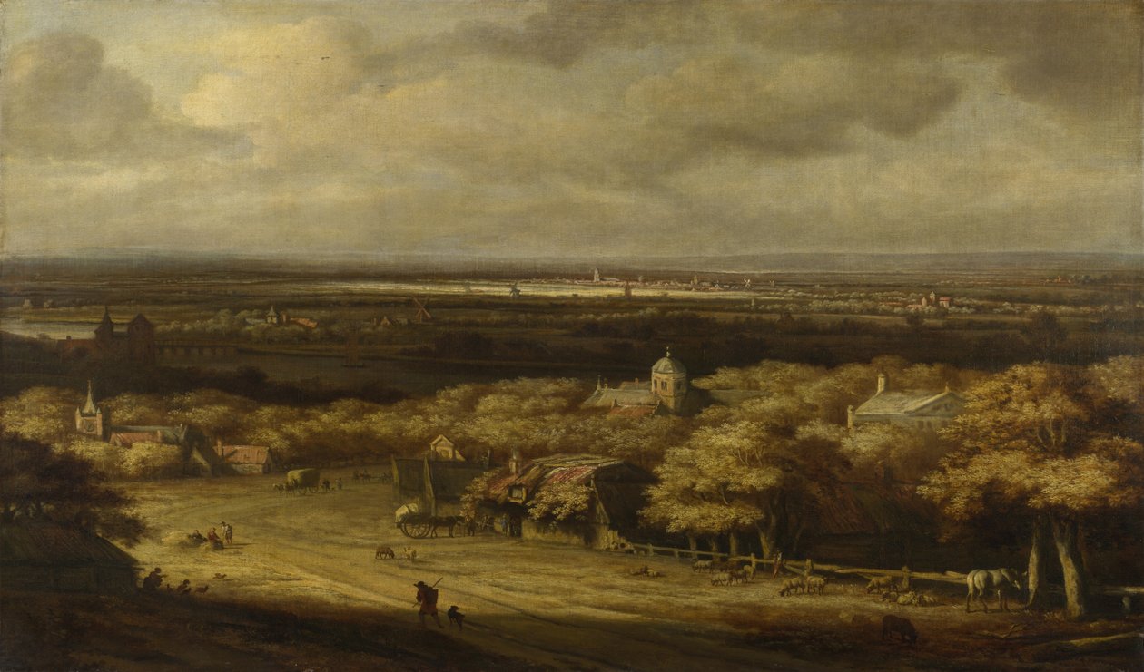 Et omfattende landskap, ca. 1670 av Philips de Koninck