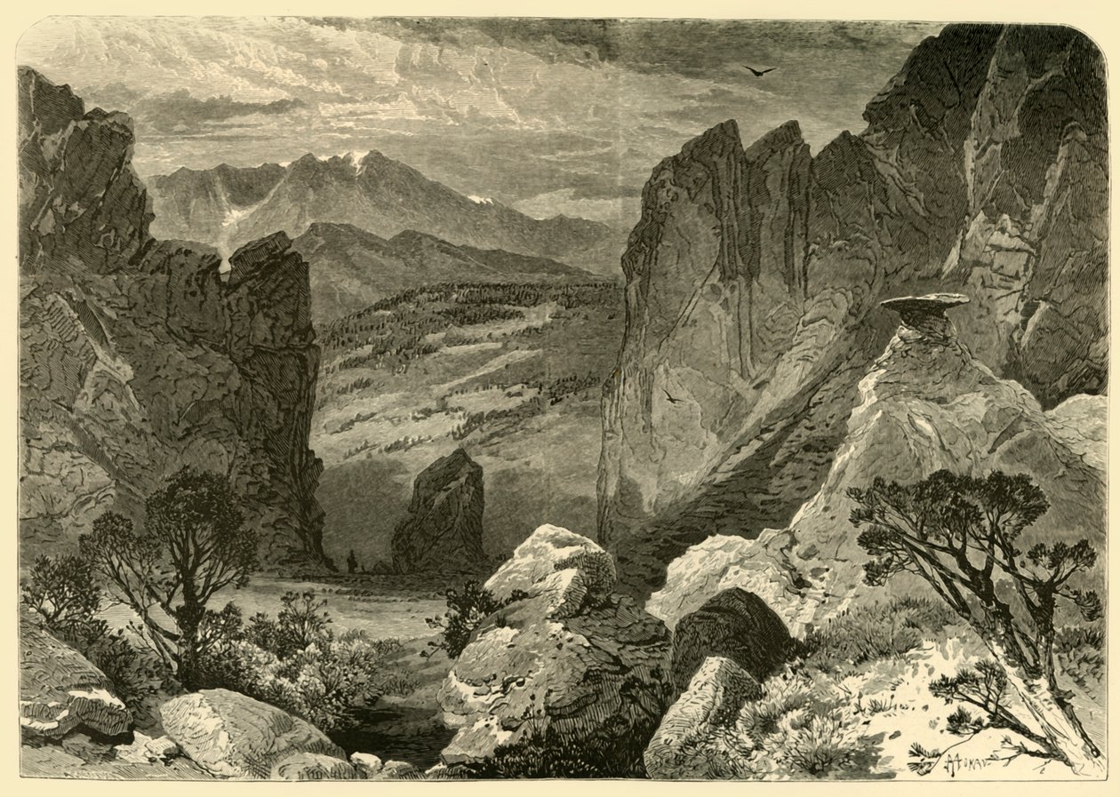 'Pike's Peak, fra Garden of the Gods', 1874. av Phineas F. Annin