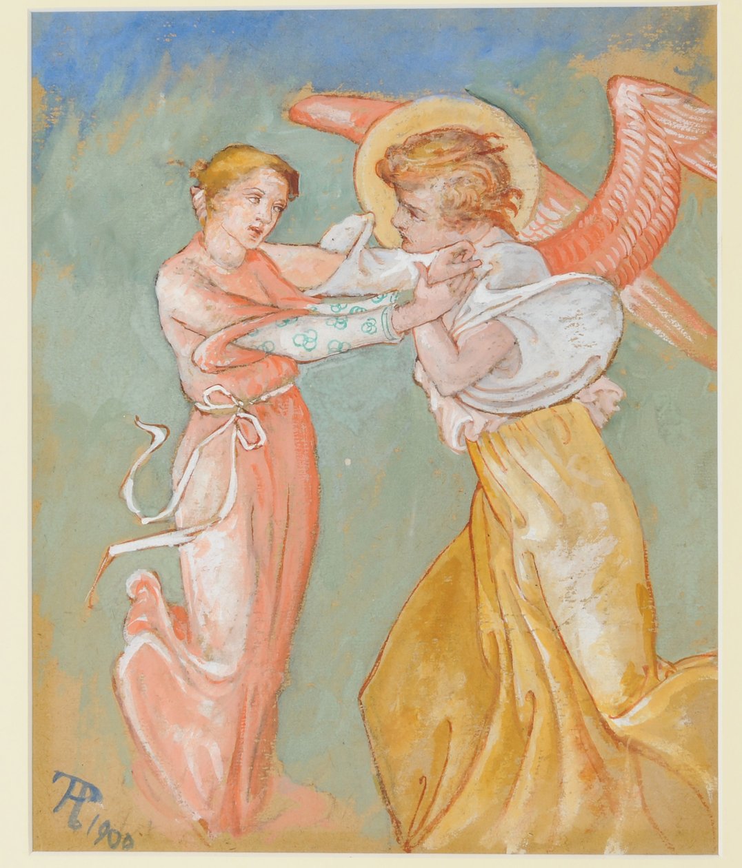 Annunciation, 1900 (tempera på papir) av Phoebe Anna Traquair